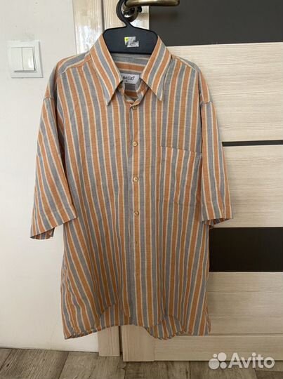 Рубашка мужская новая лён