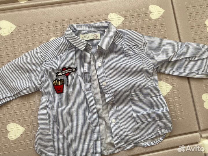 Рубашка zara для девочки 9-12 месяцев