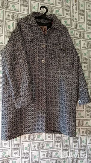Пальто рубашка в клетку женская