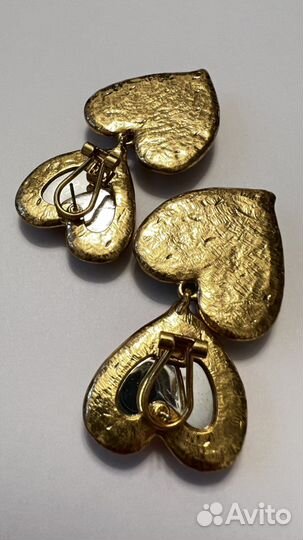 Модные крупные серьги сердца ассиметрия zara