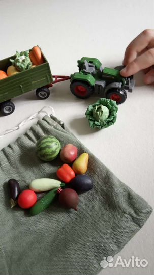 Набор овощи и фрукты из полимерной глины