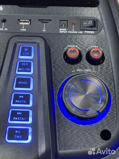 Колонка блютуз 500w + 2 микрофона