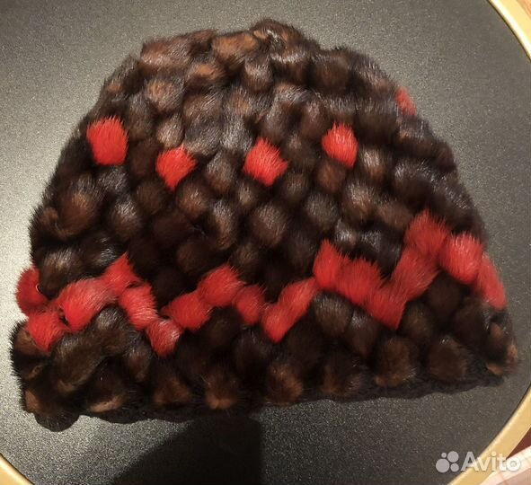 Шапка из вязаной норки