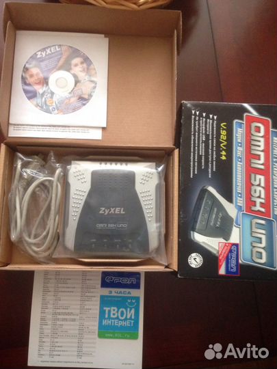 Модем zyxel, факс, автоответчик, аон (новый в коро