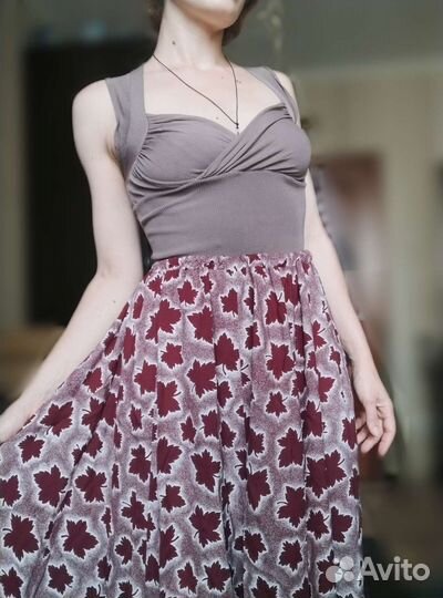 Юбка макси хлопок винтаж