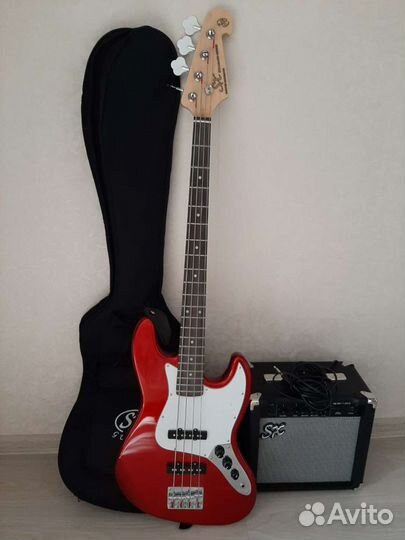 Бас-гитара SX SB1-SK/CAR комплект