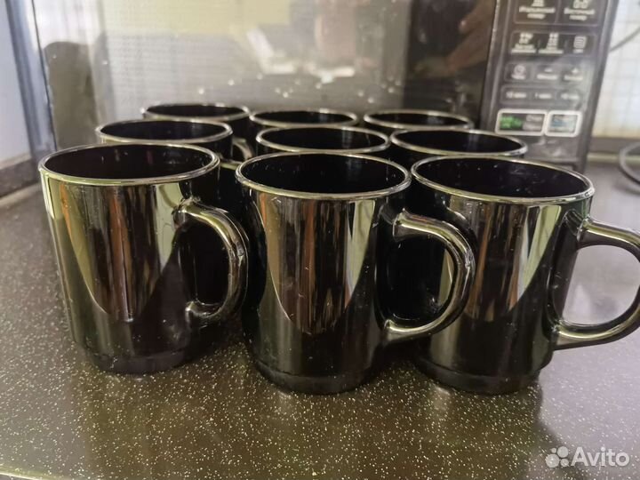 Кружки luminarc чёрные 9 штук