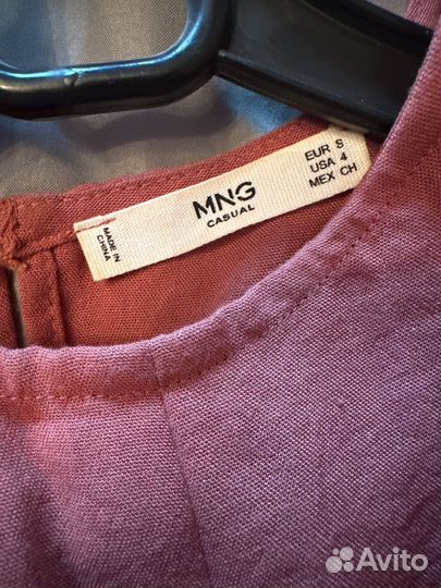 Льняное платье mango