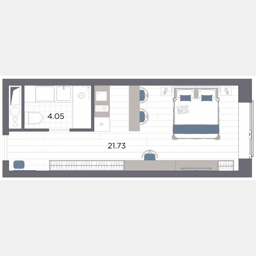 Апартаменты-студия, 25,8 м², 7/14 эт.