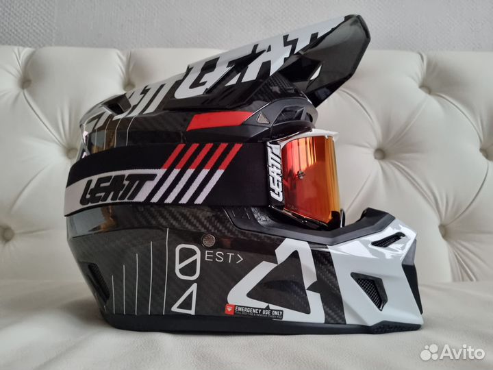 Kpocc-Эндypo шлем Leatt 9.5 V23 +oчкu Velocity 6.5