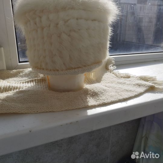 Шапка из вязаной норки