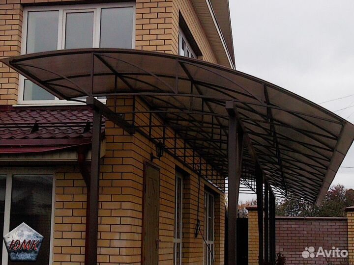 Односкатный навес с Проф. листом