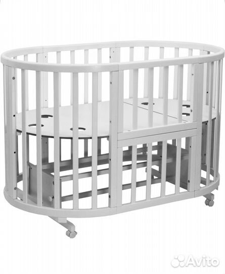 Кроватка детская круг-овал трансформер с матрасами