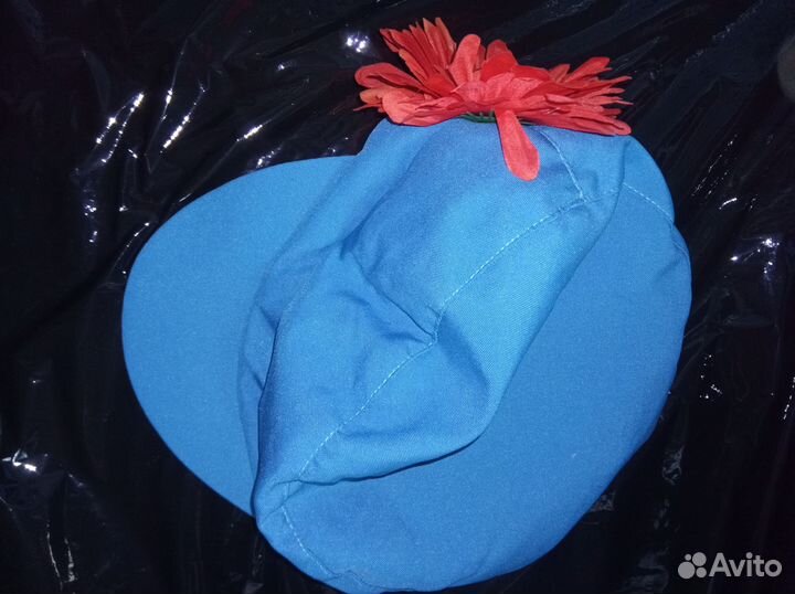 Картуз голубой 60 см к народному костюму