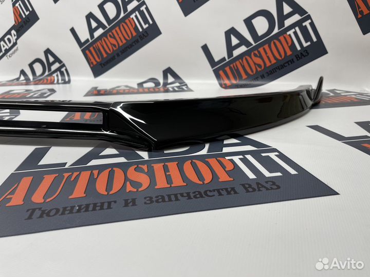 Сплиттер Приора черный глянец