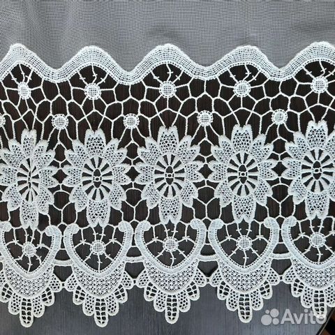 Занавеска тюль с кружевом