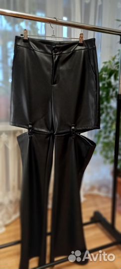Кожаные брюки, шорты, женские 44