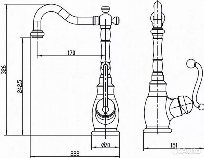 Смеситель для кухни Gro Welle Muskat Silver MSS771