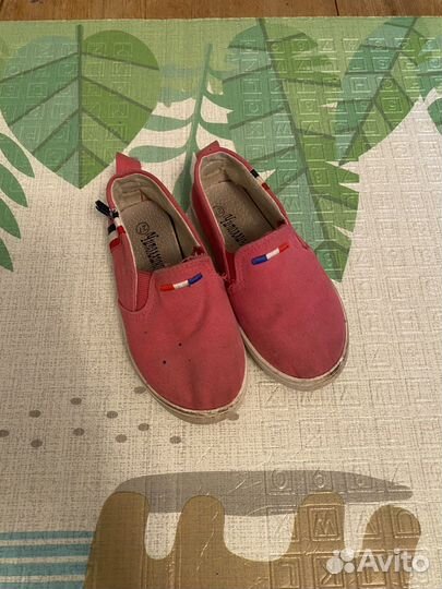 Розовые слипоны кеды 27