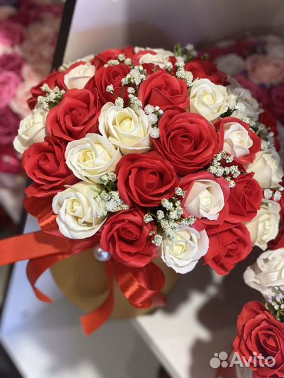 Розы из мыла букет подарок 8 марта праздник