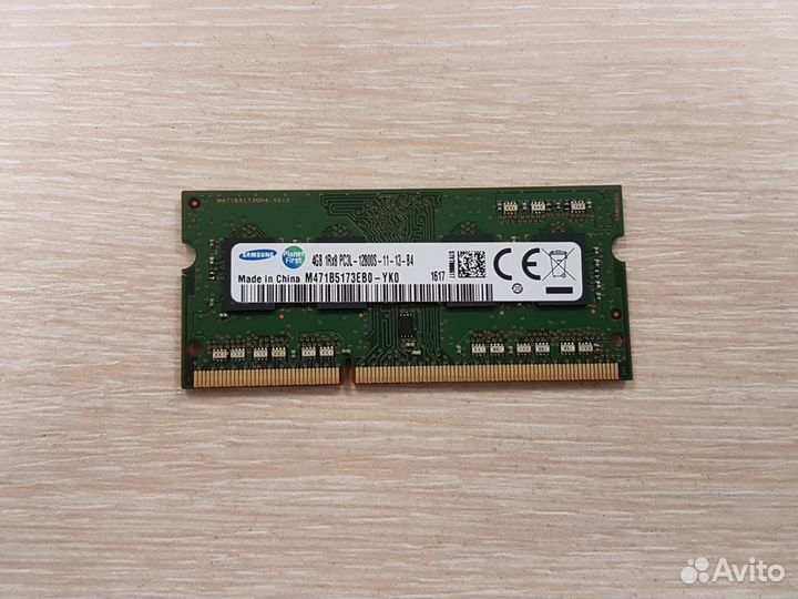 Оперативная память для ноутбука DDR3L 4Gb, samsung