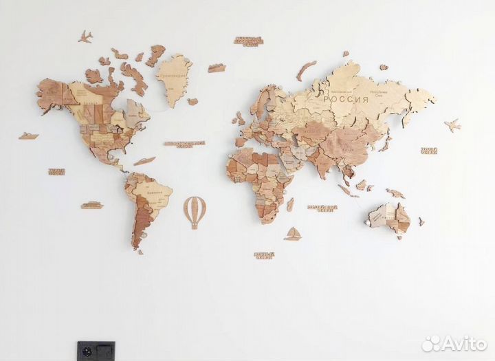 Карта деревянная для подарка