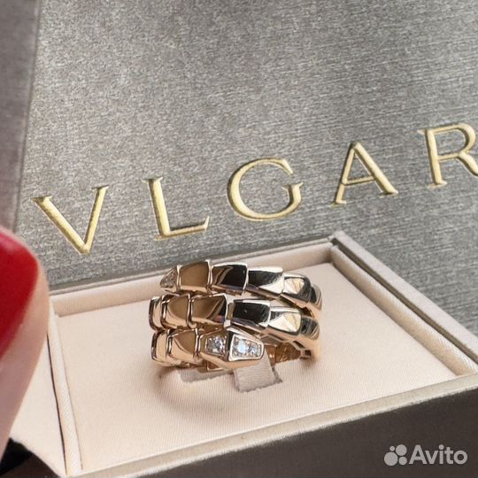 Кольцо bvlgari serpenti rose gold 585/750