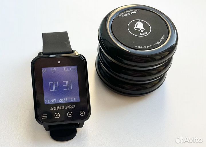 Кнопка вызова персонала/офцицианта Ультра и часы