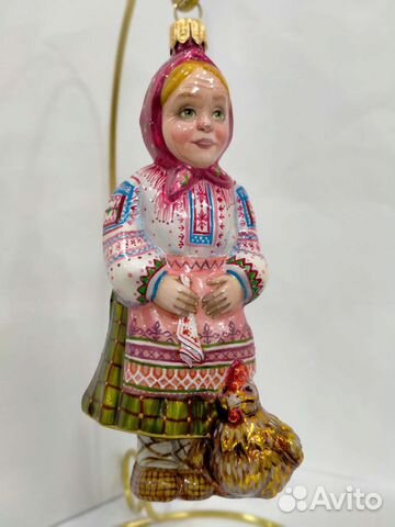 Ёлочная игрушка Бабушка с курочкой