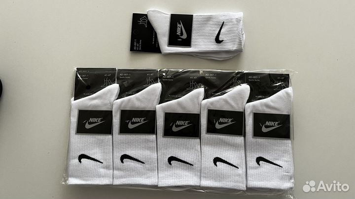 Носки nike высокие белые