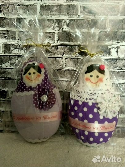 Матрешки текстильные сувенирные