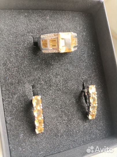 Перстень с цитрином 18