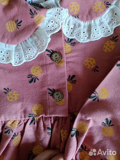 Платье фланелевые с длинным рукавом 14 см 4 года