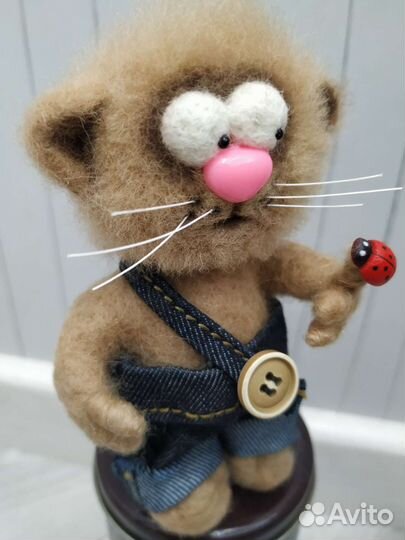 Кот Стёпка) валяная игрушка