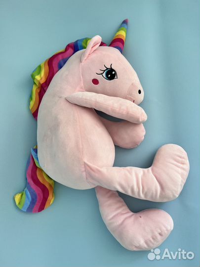 Мягкая игрушка розовый единорог большой