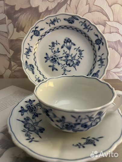 Чайнная тройка синий лук Мейсен