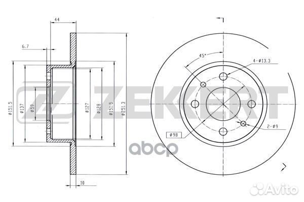 Диск торм. зад. Alfa Romeo 164 (164) 87- Fiat