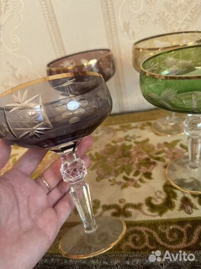 Креманки цветной хрусталь