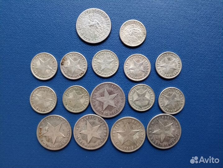 Серебряные монеты Кубы, 1948, 1949, 1952 годы