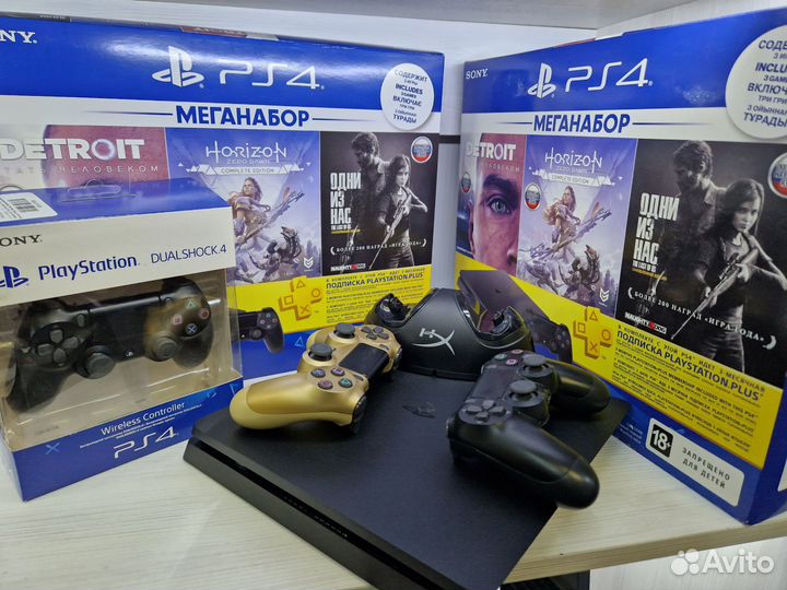Игровая приставка ps4 slim 1tb + 2 джойстика