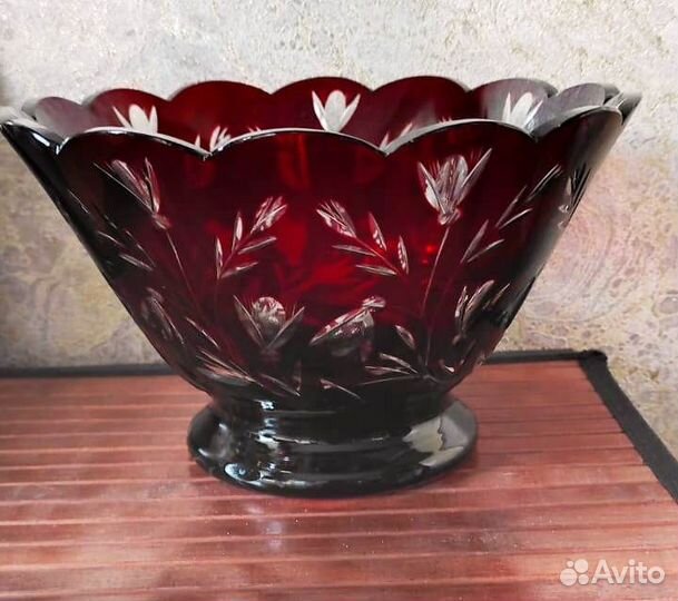 Ваза, рубиновое стекло, Хрусталь 1950-е гг