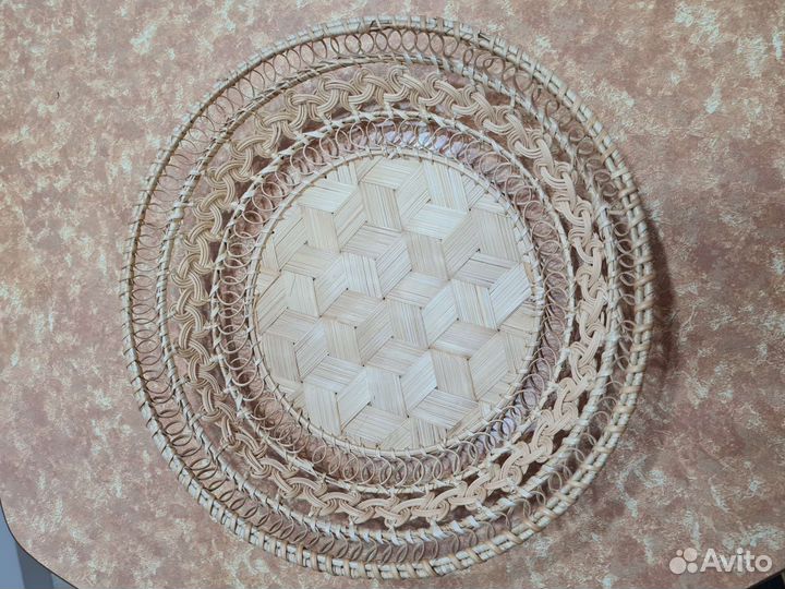 Плетёная тарелка корзина