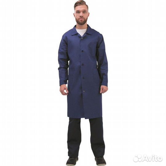 Халат синий мужской р.44-46 рост 3-4 М