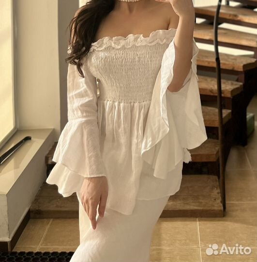 Льняной костюм zara