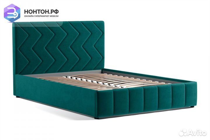 Кровать Милана изумрудная
