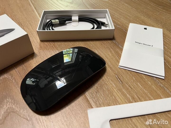 Apple Magic Mouse 2 space gray с черным кабелем
