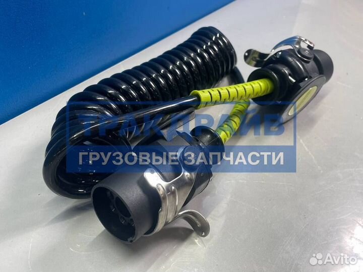 Кабель спиральный 7 полюсов, EBS, ISO 7638, пластиковые штекеры, максимальная длина L 4.3 м