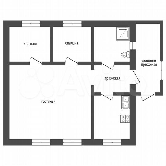 Дом 100 м² на участке 23,5 сот.