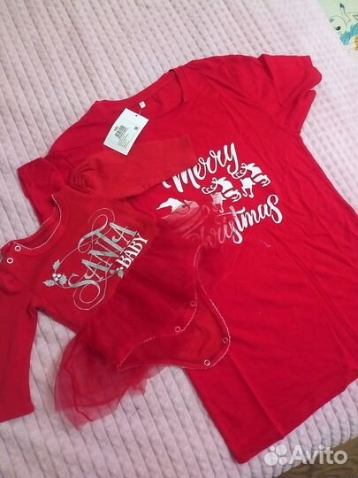 Комплект Новогодний 62-68-74 Мама и дочка