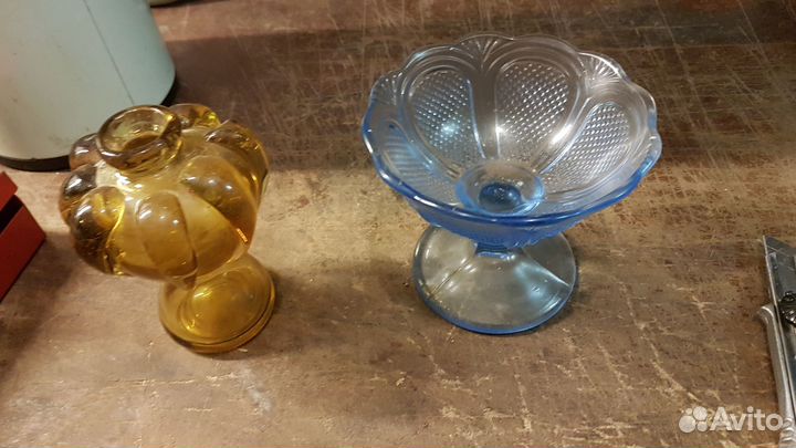 Вазочки из цветного стекла СССР